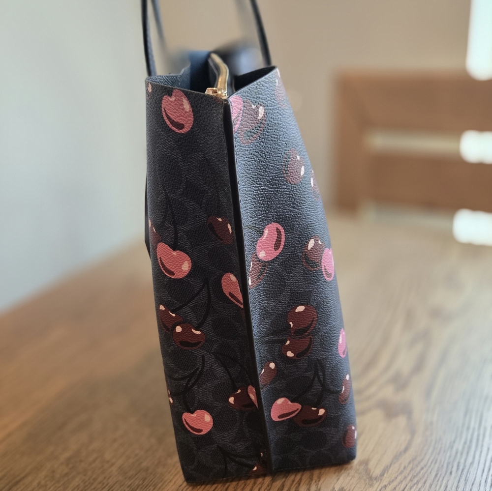 Coach Outlet Cherry And Blue Signature Print Mollie TOTE - Picture 5 of 10